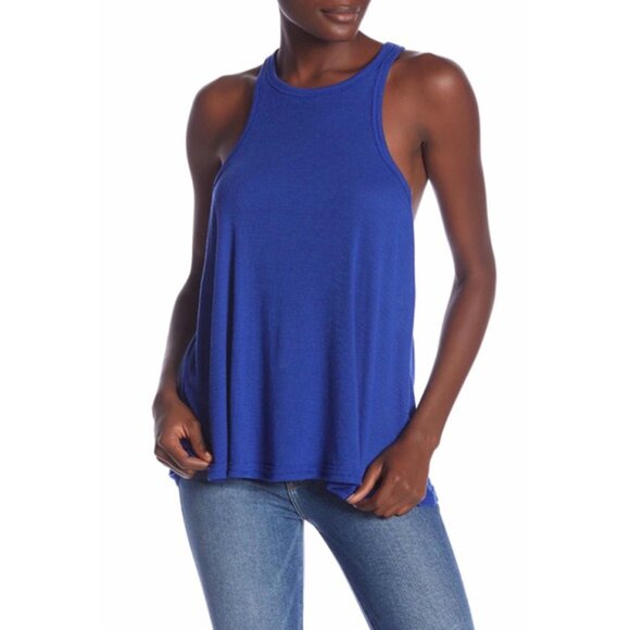 Free People Intimately Blue Swing Racerback Tank Top Beach Summer Classic Sz M - Picture 1 of 6